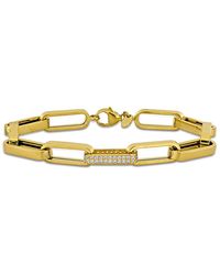 Amour - 1/2 Ct Tgw Cubic Zirconia Paperclip Bracelet - Lyst