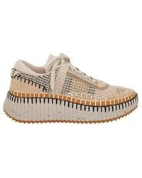 Chloé - Nama Whipstitch-Trim Low Top Sneaker, Brand Size 37 Us - Lyst
