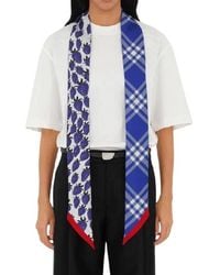 Burberry - Strawberry Check Reversible Silk Scarf - Lyst