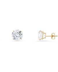Kylie Harper - 10K Petite 4Mm Round-Cut Cubic Zirconia Cz Stud Earrings - Lyst