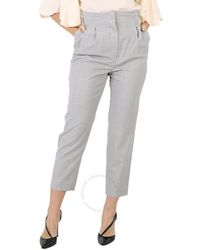 Burberry - Heather Melange Cutout Detail Wool Tailo Trousers - Lyst