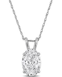 Created Forever - 2Ct Tw Oval-Cut Lab Grown Diamond Solitaire Pendant With Chain - Lyst