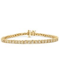 Haus of Brilliance - 10k Yellow Gold Plated .925 Sterling Silver 1.0 Cttw Miracle-set Diamond Round Faceted Bezel Tennis Bracelet - Lyst