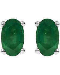 Haus of Brilliance - 14K 5X3 Mm Oval Emerald Solitaire Stud Earrings - Lyst