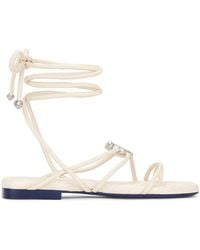 Burberry - Ivy Shield Leather Sandals, Brand Size 35 Us - Lyst