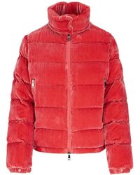 Moncler Ladies Copenhague Silk Blend Devore Velvet Jacket In Pink