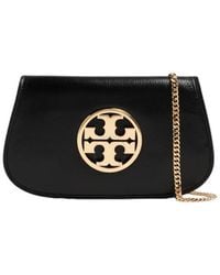 Tory Burch - Leather Reva Clutch With Chain Strap - Lyst