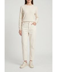 Brunello Cucinelli - Off Relaxed Cotton Trousers, Brand Size 44 (Us - Lyst