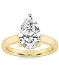 Mure And Co - 1Ctw Pear Shaped Lab Grown Diamond (F/Vs) Hidden Halo Cathedral Shank Engagement Ring - Lyst
