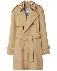 Burberry - Short Gabardine Belted Trench Coat, Brand Size 6 Us - Lyst