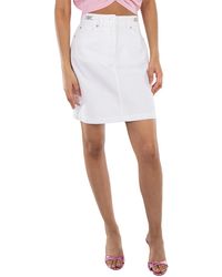 Versace - Cotton Denim A-Line Skirt - Lyst