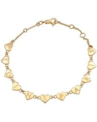 Celine - Heart Logo Charm Bracelet - Lyst