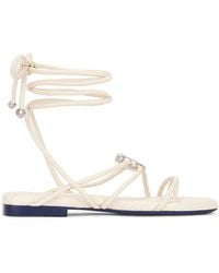 Burberry - Ivy Shield Leather Sandals, Brand Size 35 Us - Lyst