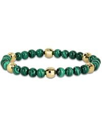 Amour - 19 1/5Ct Tgw Malachite Plated Sterling Stretchable Bead Bracelet - Lyst