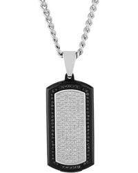 Robert Alton - 7/8Ctw And Diamond With Finish Stainless Steel Dog Tag Pendant - Lyst