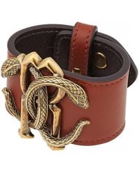Roberto Cavalli - Ladies Sienna/Podium Rc Logo Leather Bracelet - Lyst