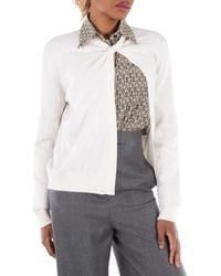 Fendi - Asymmetrical Cut Wool Cardigan, Brand Size 40 (Us - Lyst