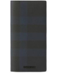Burberry - Check Leather Long Wallet - Lyst
