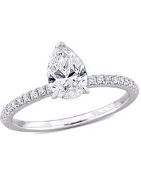 Created Forever - 1 1/6Ct Tdw Pear Shape Lab-Created Diamond Engagement Ring - Lyst