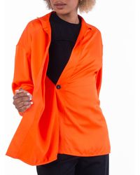 Ferragamo - Ferragamo Wrap Design Long-Sleeve Blouse - Lyst