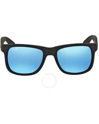 Ray-Ban - Ray-ban Justin Color Mix Blue Mirror Lens Sunglasses Rb4165 622/55 - Lyst