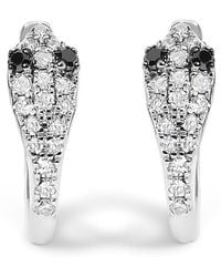 Haus of Brilliance - 10K 1/5 Cttw Diamond Snake Eyes Huggy Hoop Earrings - Lyst