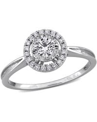 Created Forever - 1/3Ct Tw Lab-Grown Diamond Double Halo Ring - Lyst