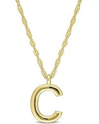 Amour - Intial "C" Pendant With Chain - Lyst