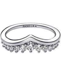 PANDORA - Sterling Timeless Wish Pave Ring - Lyst