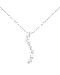 Haus of Brilliance - Ags Certified 14k White Gold 3.0 Cttw Baguette,brilliant Round Diamond Journey 18'' Pendant Necklace - Lyst