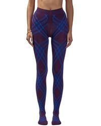 Burberry - Checked Wool-Blend Tights - Lyst