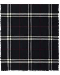 Burberry - Wide Check Wool Scarf - Lyst
