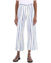 Polo Ralph Lauren - Ladies Striped Wide Cropped Trousers, Brand - Lyst