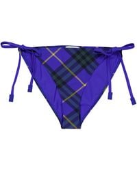 Burberry - Check Print Bikini Briefs - Lyst