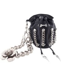 Roberto Cavalli - Studded Lambskin Mini Bucket Bag - Lyst