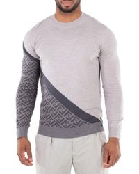 Fendi - Knitted Long Sleeve Crew Neck Sweater, Brand Size 54 (Us - Lyst