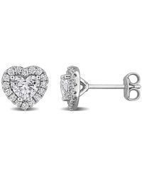 Created Forever - 1 3/8 Ct Heart And Round Lab Grown Diamonds Tw Fashion Post Earrings - Lyst
