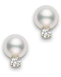 Mikimoto - Akoya Cultured Pearl Stud Earrings - Lyst