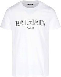 Balmain - Logo Embossed Cotton T Shirt - Lyst