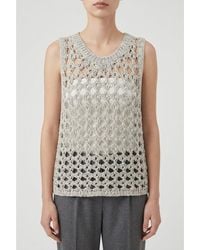 Brunello Cucinelli - Light Openwork Knit Sweater, Size Large - Lyst