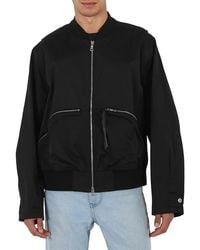 Roberto Cavalli - Brick Shell Cotton Blend Bomber Jacket, Brand Size 48 (Us - Lyst