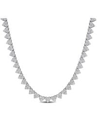 Created Forever - 6 1/4T Tw Lab-Grown Diamond Heart Shape Cluster Tennis Necklace - Lyst