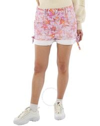Isabel Marant - Ladies Floral Print Naesqui Cotton Denim Shorts, Brand Size 40 (Us - Lyst