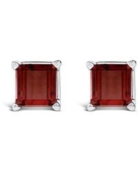 Haus of Brilliance - 14K 5X5Mm Princess Cut Garnet Solitaire Stud Earrings - Lyst