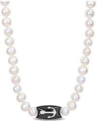 Amour - 7-7.5Mm Cultured Freshwater Pearl Necklace With Large Lobster Clasp - Lyst