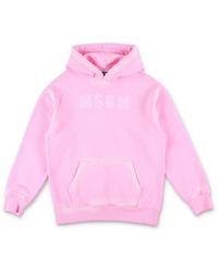 MSGM - Classic Hood Cotton Sweatshirt - Lyst