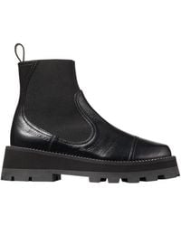 Jimmy Choo - Clayton Leather Flat Ankle Boots, Brand Size 35 Us Size 5 - Lyst