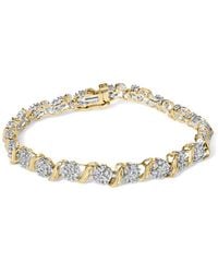 Haus of Brilliance - 10K 2.00 Cttw Round Cut Diamond 'S' Cluster Bracelet (J-K Color, I1-I2 Clarity) - Lyst