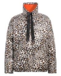Roberto Cavalli - Leopard Print Down Puffer Jacket, Brand Size 50 Us - Lyst