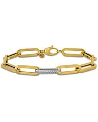 Amour - 1/3 Ct Tgw Cubic Zirconia Paperclip Link Bracelet - Lyst